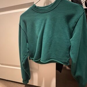 Aritzia TNA Green Sweatfleece Pullover